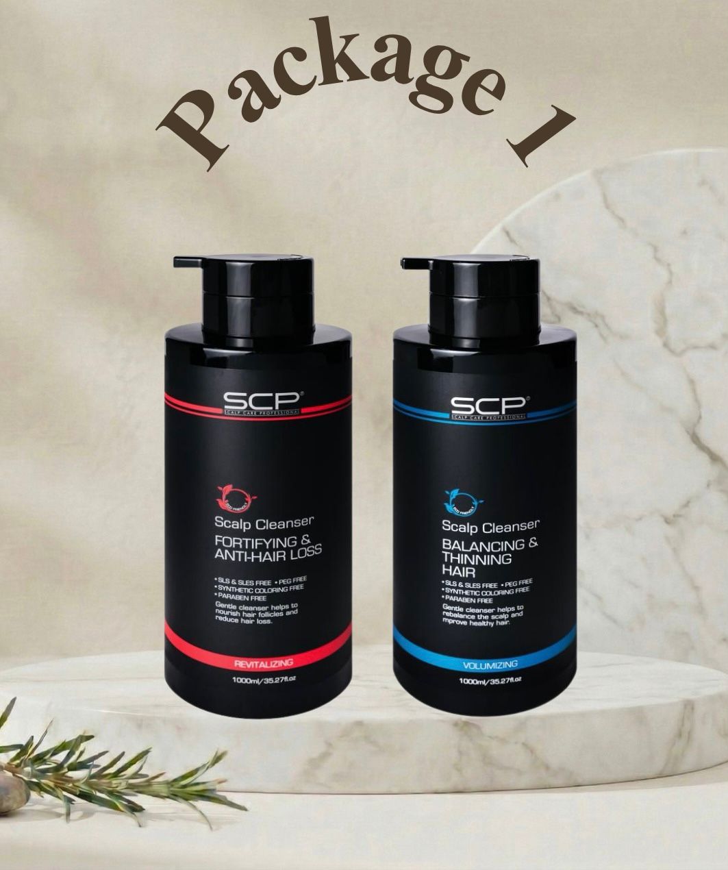 SCP Fortifying & Anti-Hair Loss Scalp Cleanser 1000ML & Balancing & Thinning Hair Scalp Cleanser 1000ML