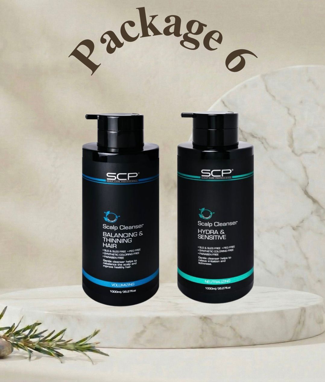 SCP Balancing & Thinning Hair Scalp Cleanser 1000ML & Hydra & Sensitive Scalp Cleanser 1000ML